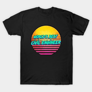 1980s Retro Civil Engineer Gift T-Shirt